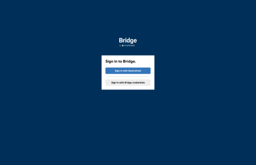 Log In To Bridge With Smartsheet Credentials | Smartsheet